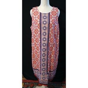 Tommy Bahama  Tropical Terazza Linen Shift Boho Sleeveless Lined, Pockets Medium